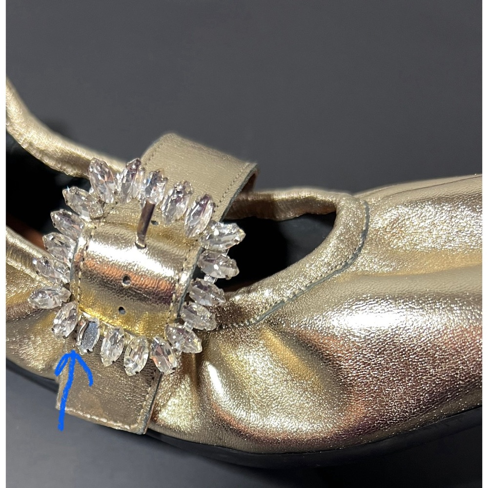 Free People Metallic Gold Mary Jane Flats - Picture 10 of 10